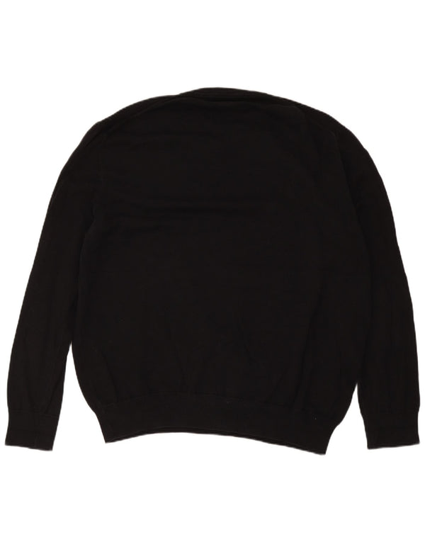 Marks & Spencer Herren-Pullover mit V-Ausschnitt, 2XL, schwarze Baumwolle