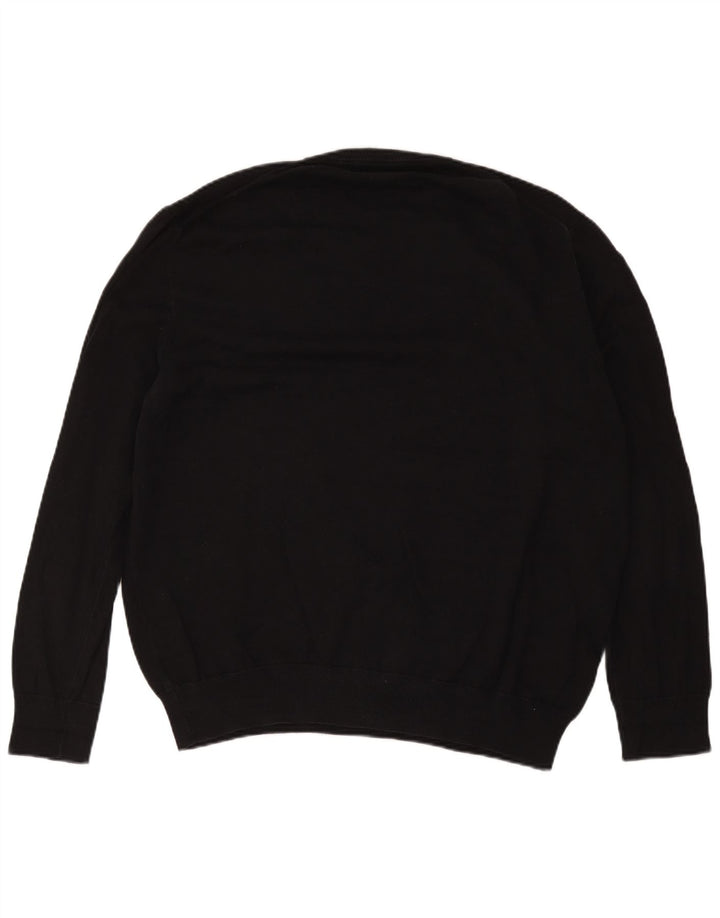 Marks & Spencer Herren-Pullover mit V-Ausschnitt, 2XL, schwarze Baumwolle