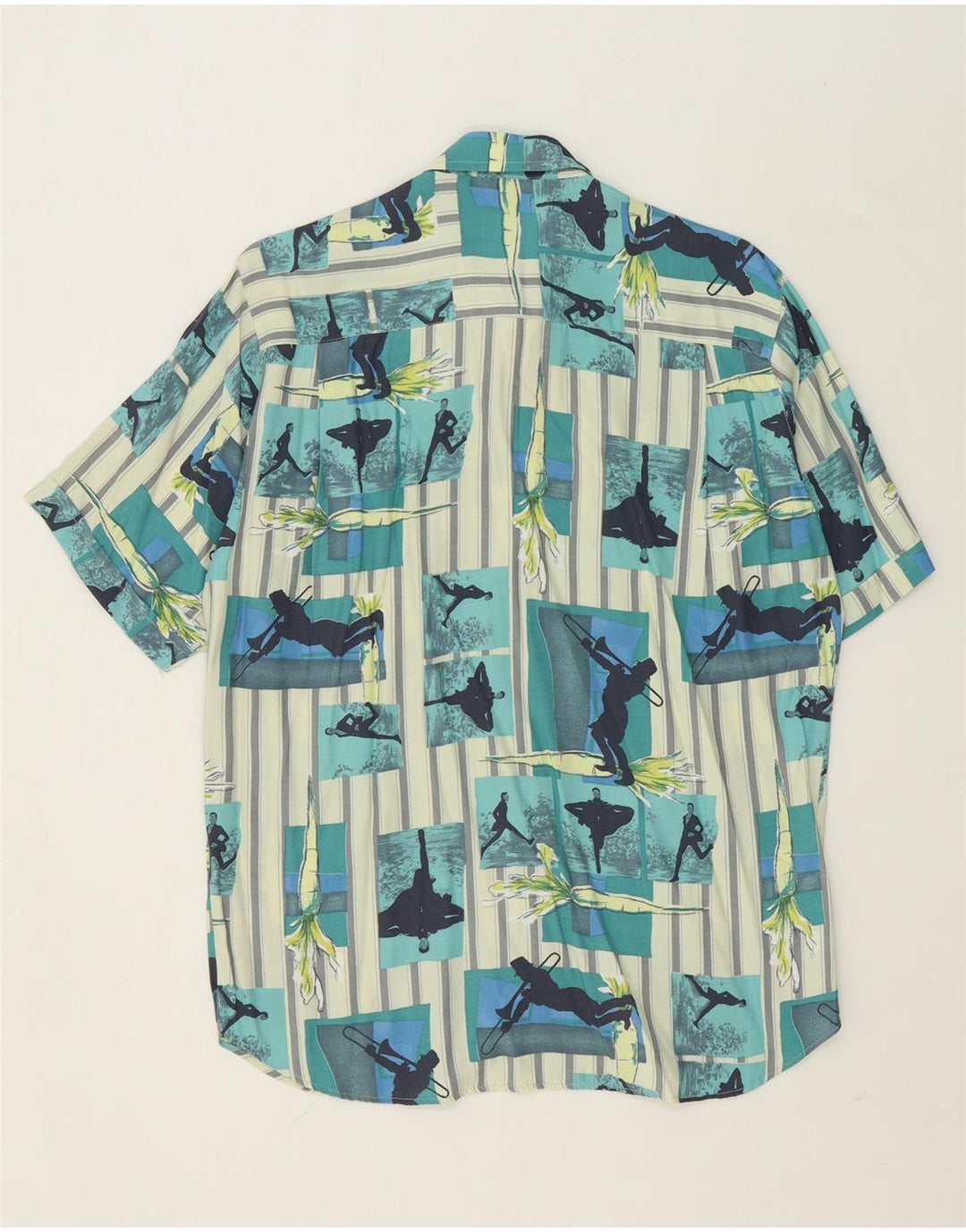 NAZZARENO G. Mens Abstract Pattern Short Sleeve Shirt Small Multicoloured Vintage Nazzareno G. and Second-Hand Nazzareno G. from Messina Hembry 