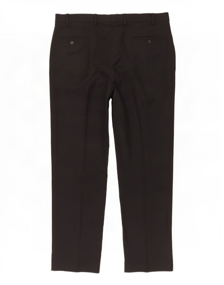 Marks & Spencer Herren-Anzughose mit Pegged-Anzug, W38, L31, schwarze Wolle