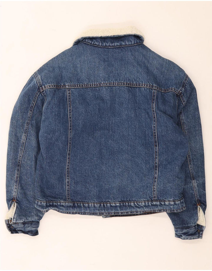 Pepperino Damen Crop Denim Sherpa Jacke UK 18 XL Blau