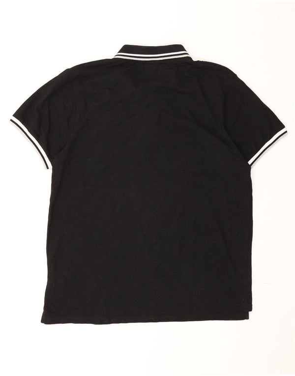 Fila Herren Poloshirt XL schwarz gestreift aus Baumwolle