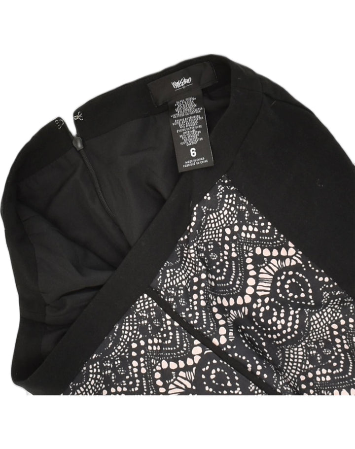 MOSSIMO Womens Pencil Skirt US 6 Medium W30 Black Paisley Polyester | Vintage Mossimo | Thrift | Second-Hand Mossimo | Used Clothing | Messina Hembry 