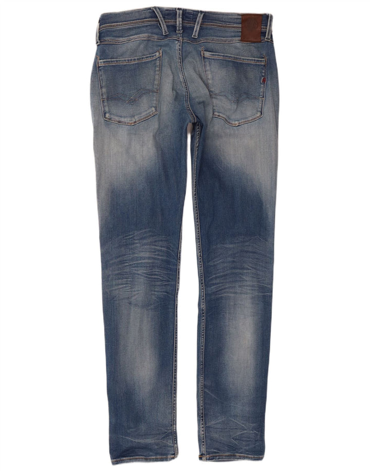 Replay Herren Anbass Slim Jeans W33 L34 Blaue Baumwolle