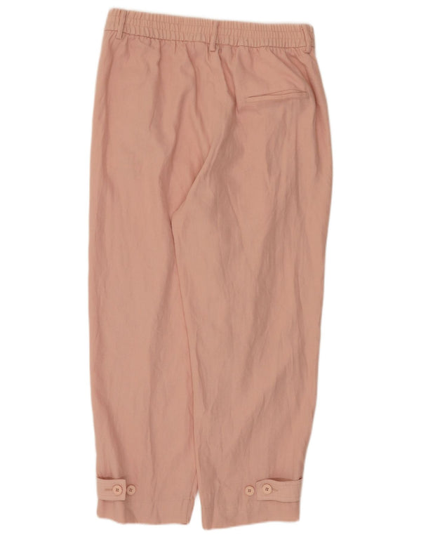Zara Damen-Hose mit hoher Taille, schmal zulaufend, kurz geschnitten, Größe M, W28, L25, Rosa
