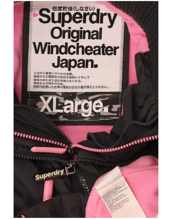 SUPERDRY Damen The Windcheater Graphic Windjacke UK 18 XL Grau