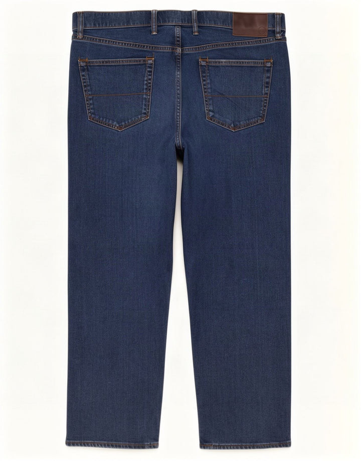 Marks & Spencer Herren Regular Straight Jeans W42 L27 Blaue Baumwolle