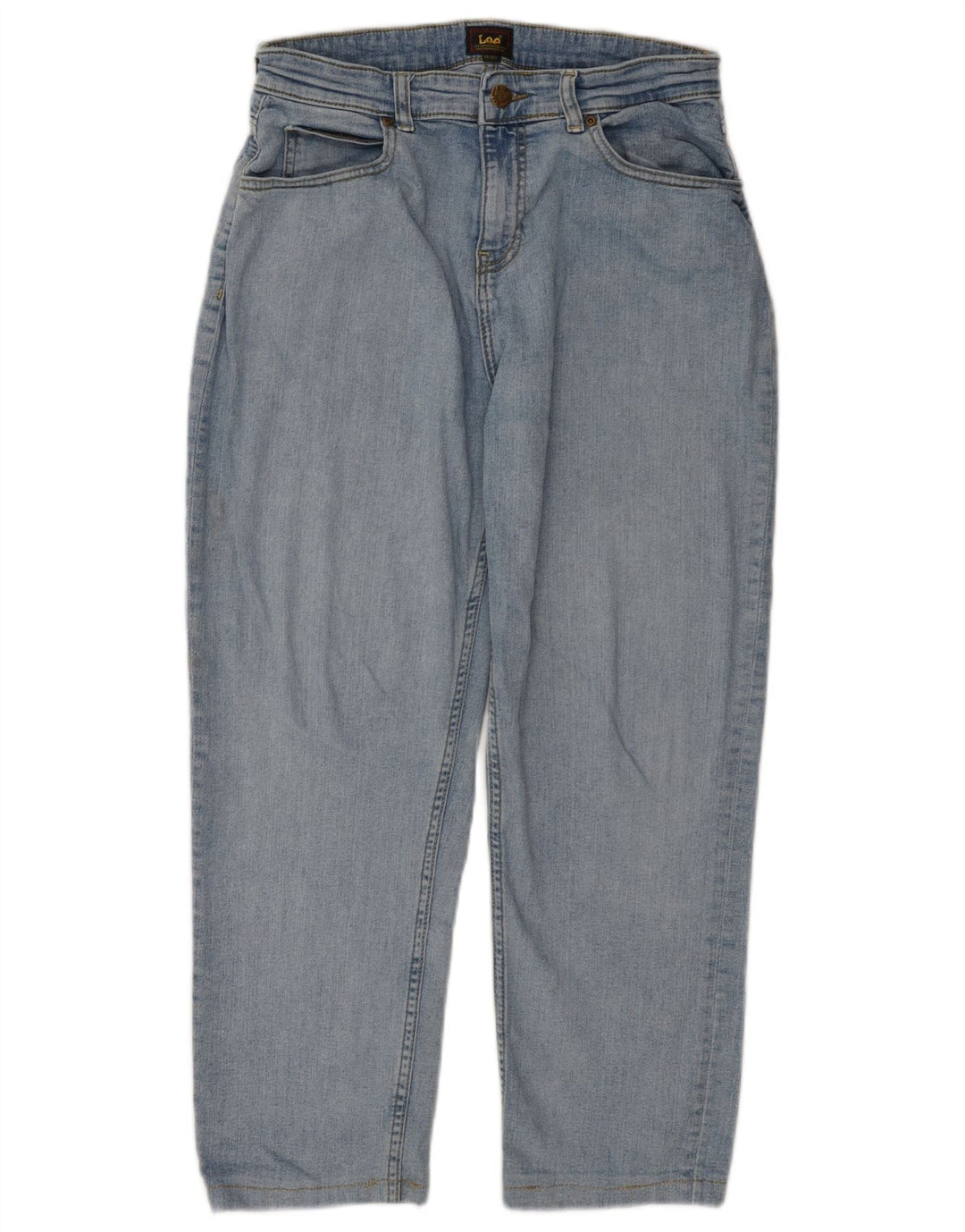 LEE Mädchen-Jeans mit hoher Taille und schmal zulaufendem Bein, 14–15 Jahre, W28, L24, blaue Baumwolle