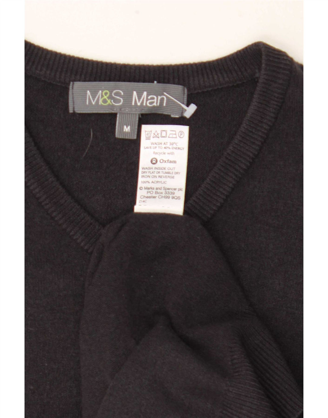 Marks & Spencer Herren-Pullover mit V-Ausschnitt, Mittelschwarz, Acryl