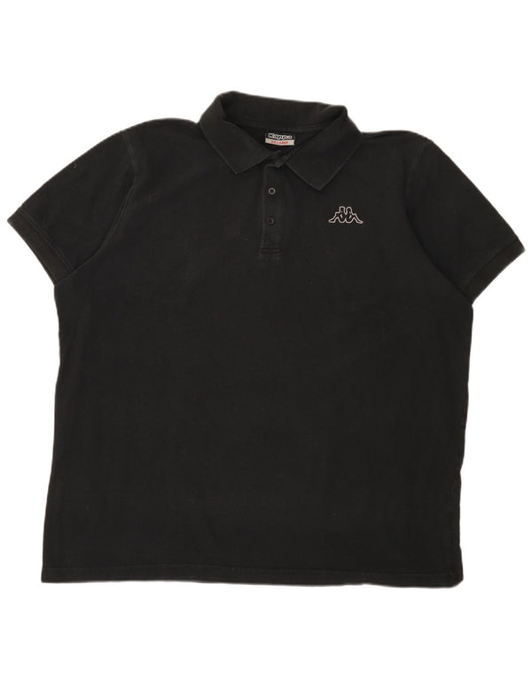 KAPPA Herren Poloshirt 2XL Schwarz Baumwolle