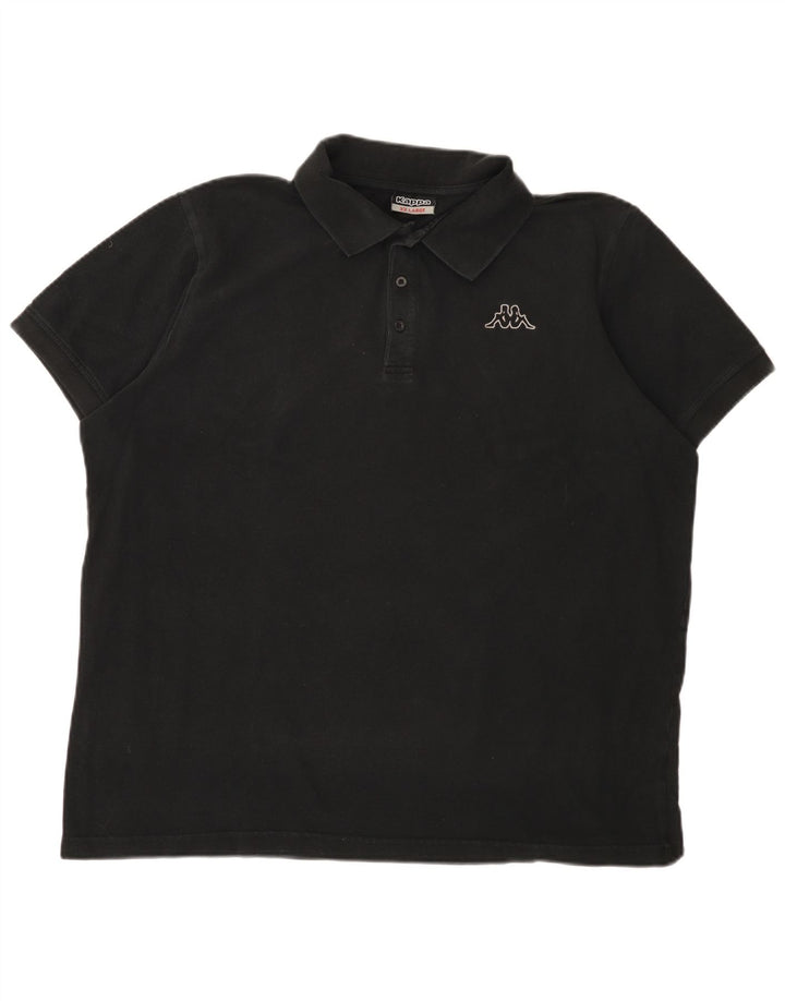 KAPPA Herren Poloshirt 2XL Schwarz Baumwolle