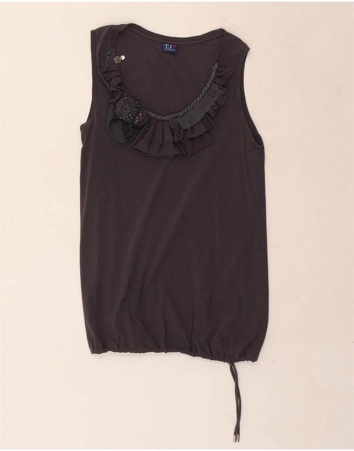 Trussardi Damen ärmelloses Blusenoberteil UK 10 Small Grau