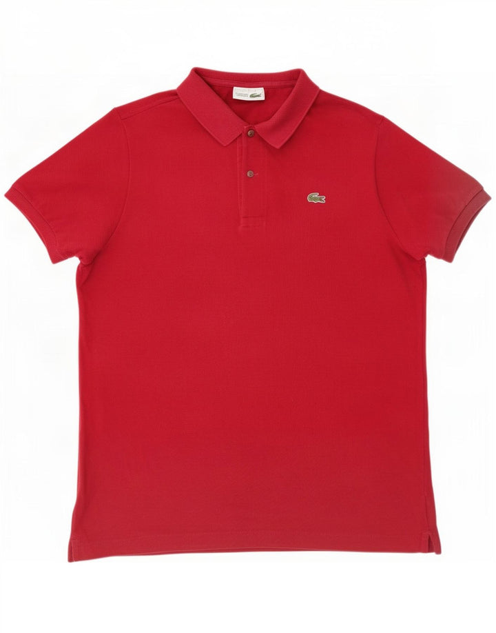 Lacoste Herren-Poloshirt, Größe 5, große rote Baumwolle