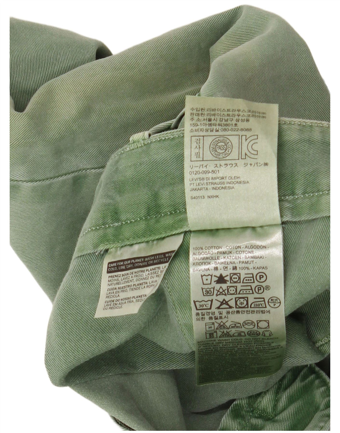 Levi's Herren Chinoshorts W32 mittelgrüne Baumwolle