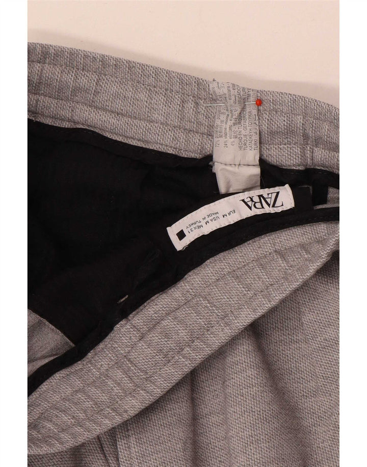 Zara Herren Chinoshorts Medium W31 Grau Polyester