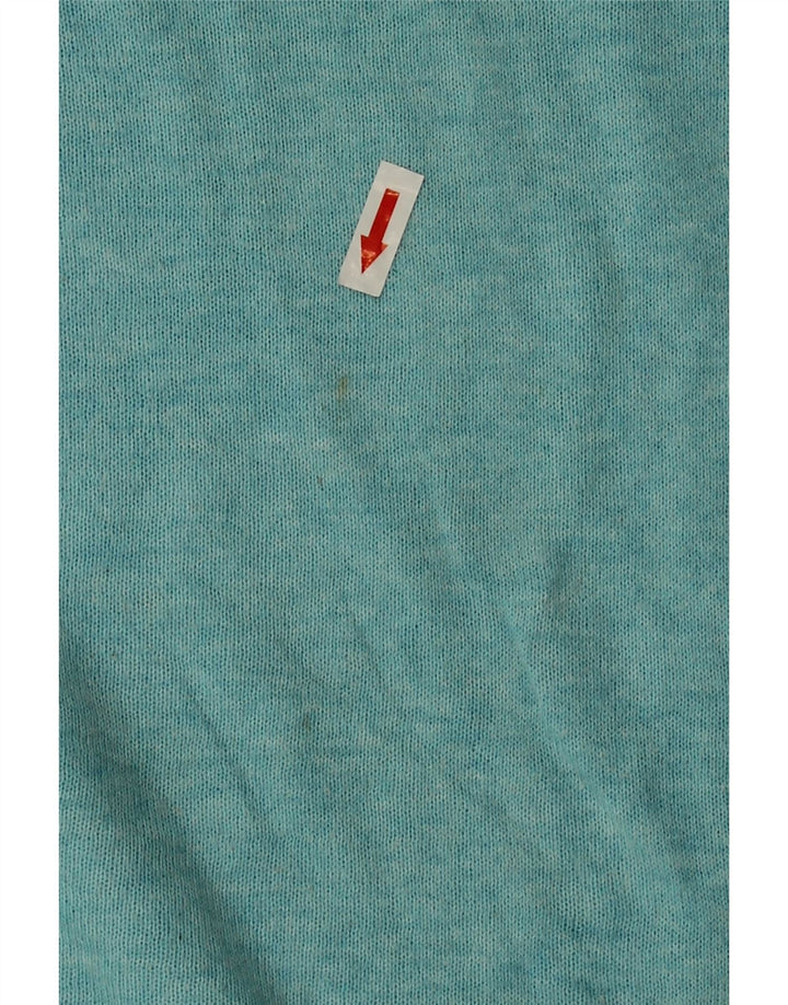 Zara Herren-Pullover mit Rundhalsausschnitt, mittelblaue Baumwolle