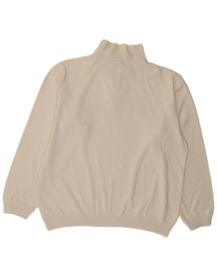 Champion Herren-Sweatshirt mit grafischem Reißverschluss, Größe L, Baumwolle, Weiß