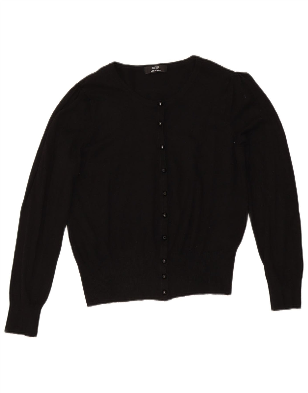 Marks & Spencer Damen Crop Cardigan Pullover UK 14 Mittelschwarze Viskose