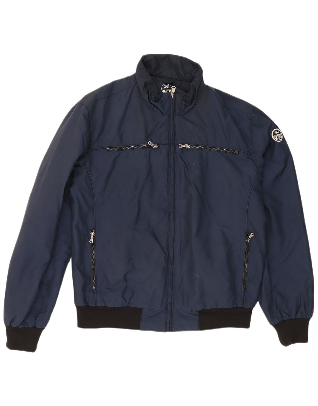 North Sails Herren Bomberjacke UK 42 XL Marineblau Colourblock Polyamid