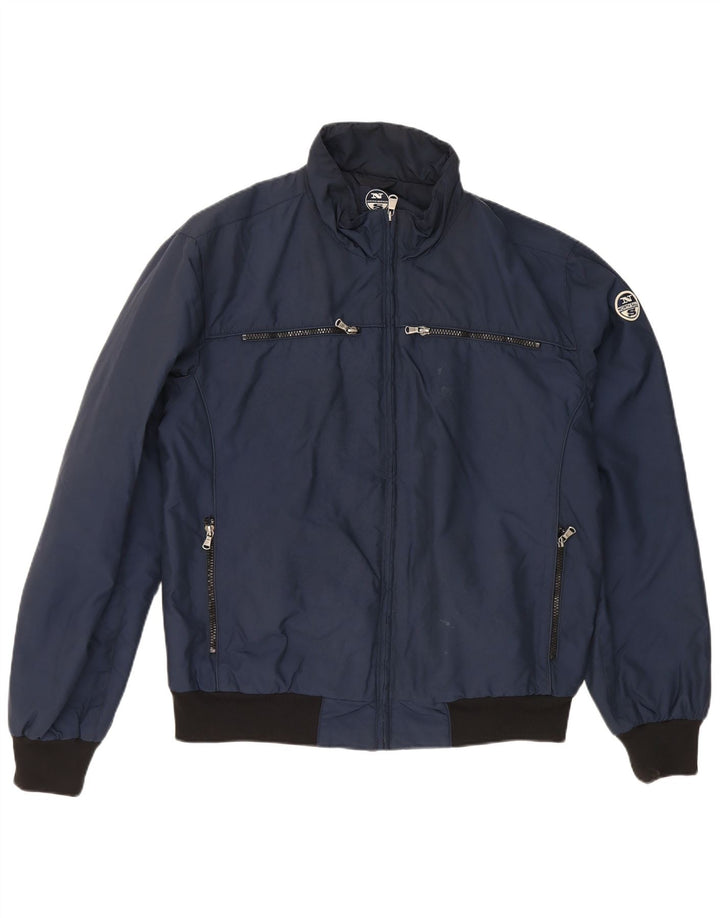 North Sails Herren Bomberjacke UK 42 XL Marineblau Colourblock Polyamid