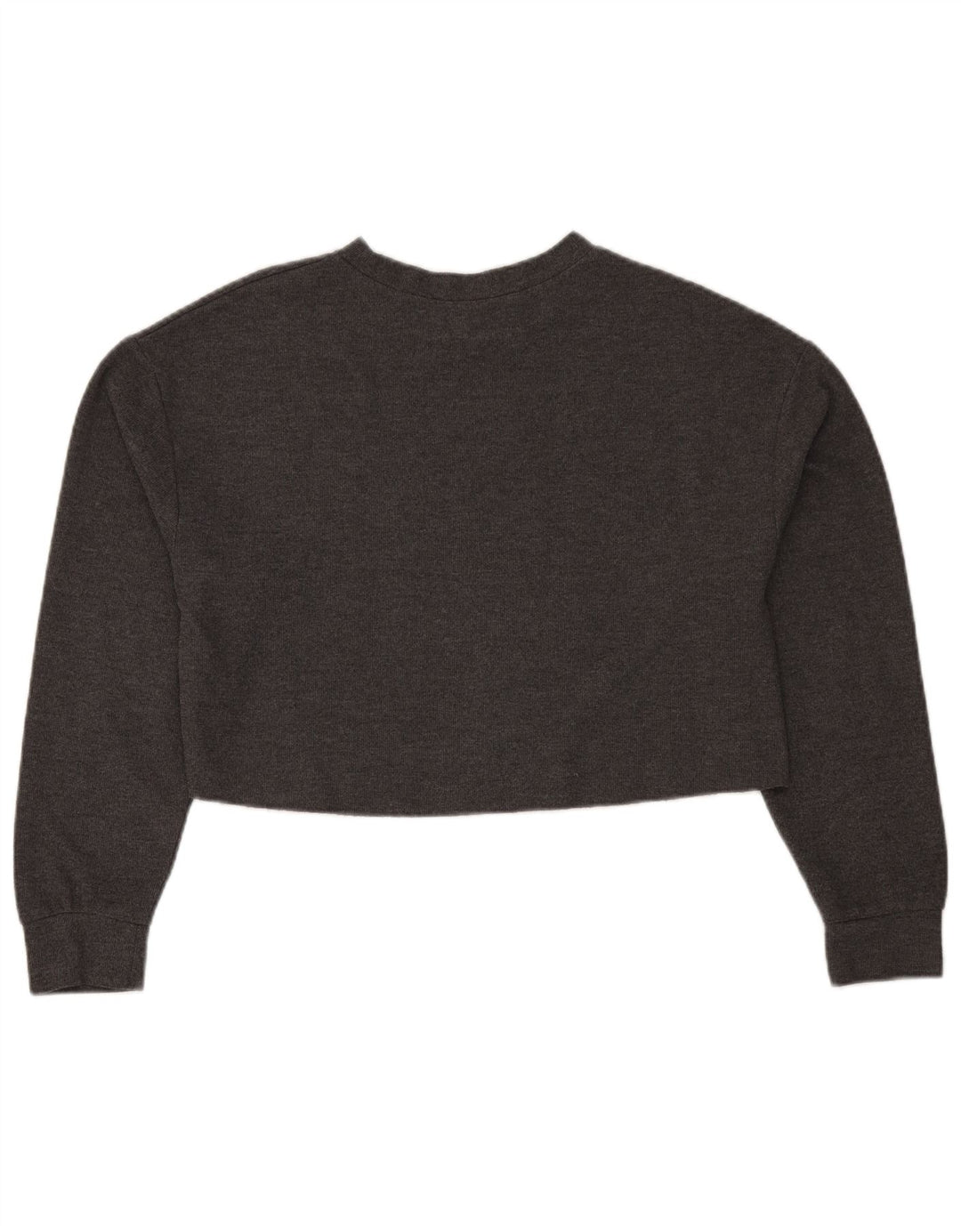 Zara Damen Trafaluc Crop Top Langarm UK 14 Mittelgraues Polyester
