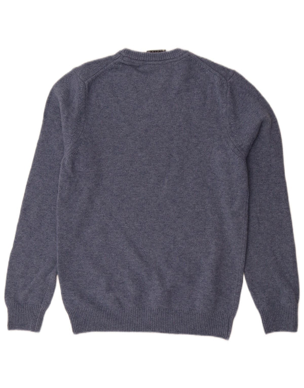 Lyle & Scott Herren-Pullover mit Rundhalsausschnitt, XS, blaue Wolle