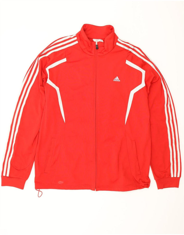 ADIDAS Herren Climalite Trainingsanzug Top Jacke Großes rotes Polyester