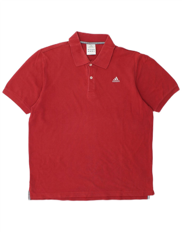 ADIDAS Herren Poloshirt Große rote Baumwolle