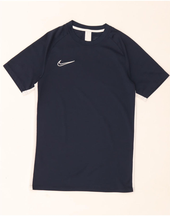 Nike Herren Dri Fit T-Shirt Top Small Marineblau Farbblock