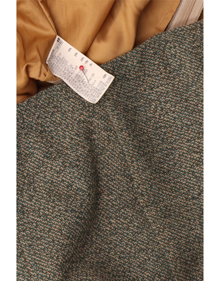 Benetton Damen Meerjungfrauenrock IT 46 Large W34 Grün meliertes Polyester