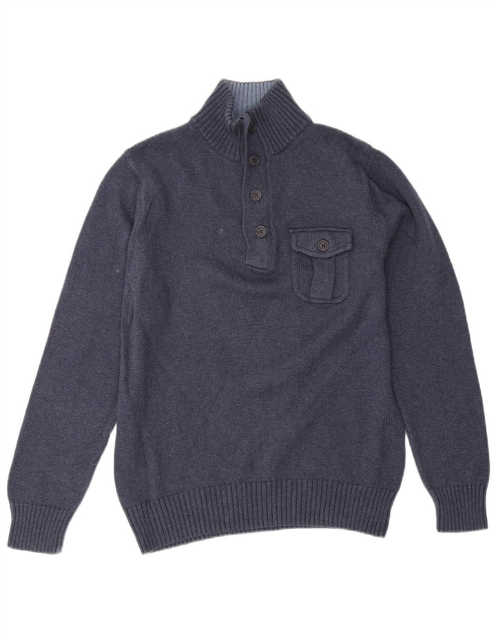 Gant Herren-Pullover mit Knopfkragen, mittelgroß, Marineblau