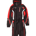 Brugi Herren-Skioverall mit grafischer Kapuze, Mittelschwarzes Colourblock-Polyamid