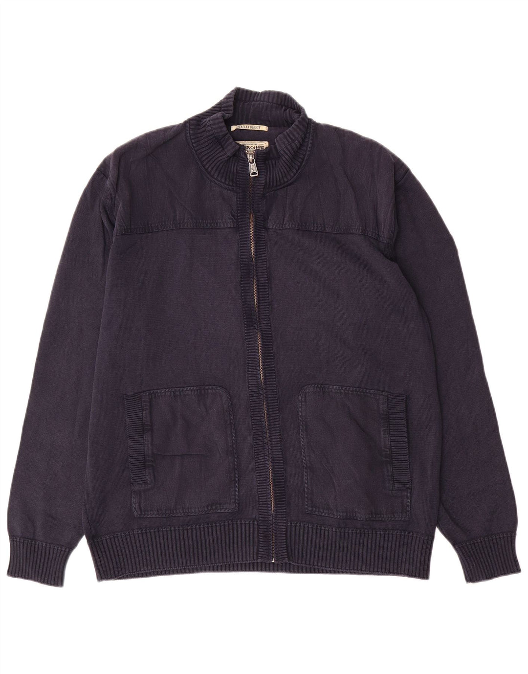 Marlboro Classics Herren-Cardigan mit durchgehendem Reißverschluss, 2XL, Marineblau