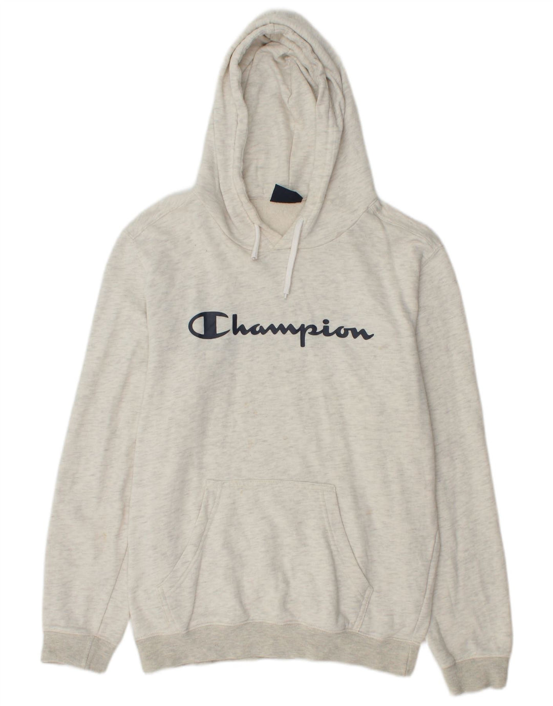 CHAMPION Mens Graphic Hoodie Jumper Medium Grey Cotton