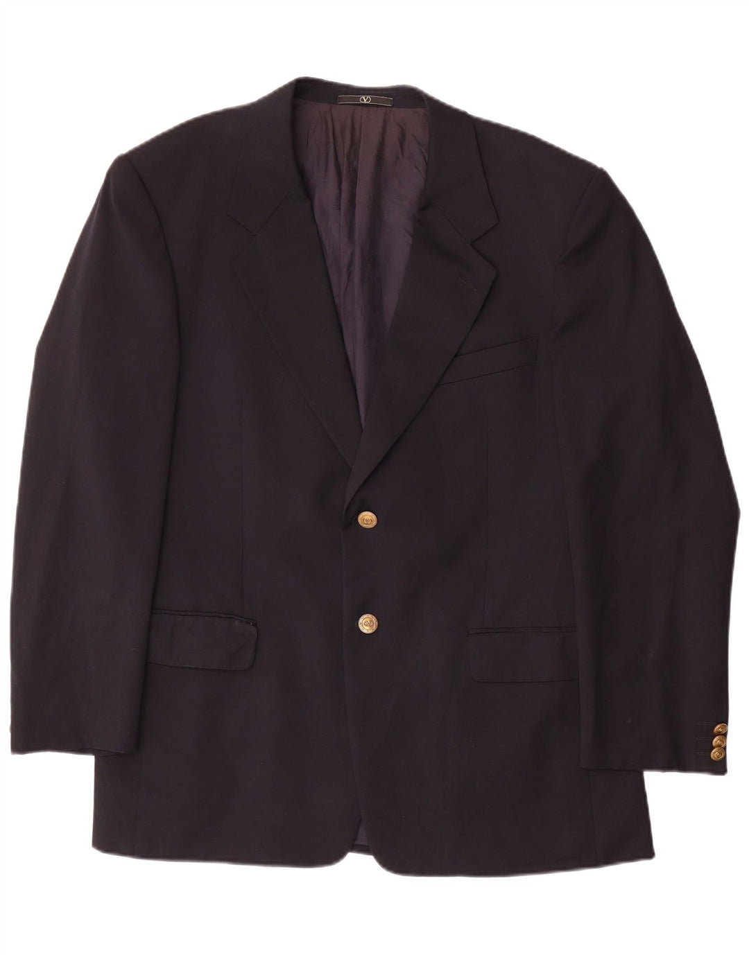 Valentino Herren 2-Knopf-Blazerjacke IT 52 XL Marineblaue Wolle