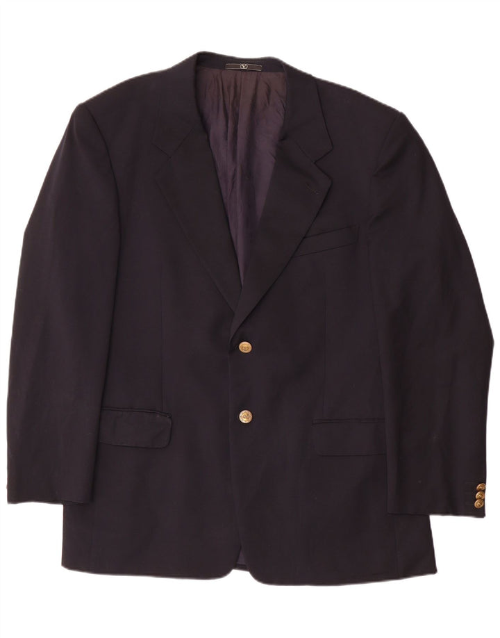 Valentino Herren 2-Knopf-Blazerjacke IT 52 XL Marineblaue Wolle