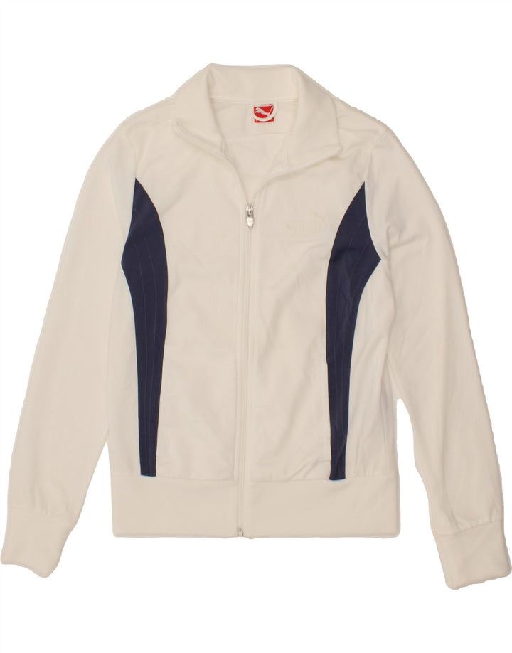 PUMA Womens Tracksuit Top Jacket UK 12 Medium  White Colourblock Polyester Vintage Puma and Second-Hand Puma from Messina Hembry 
