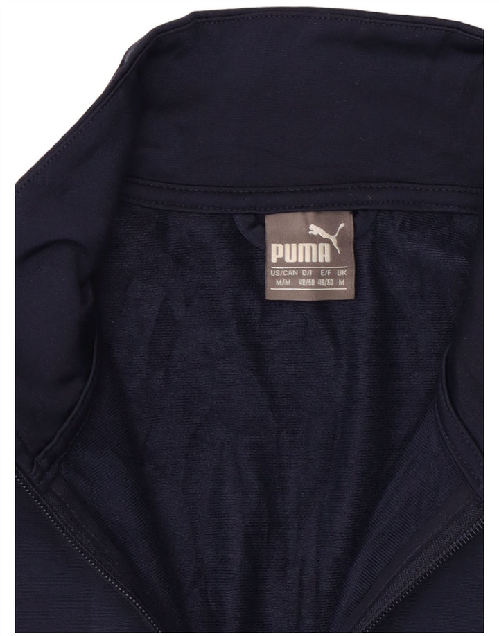 Puma Herren-Trainingsanzug-Top-Jacke, mittelblaues Farbblock-Polyester