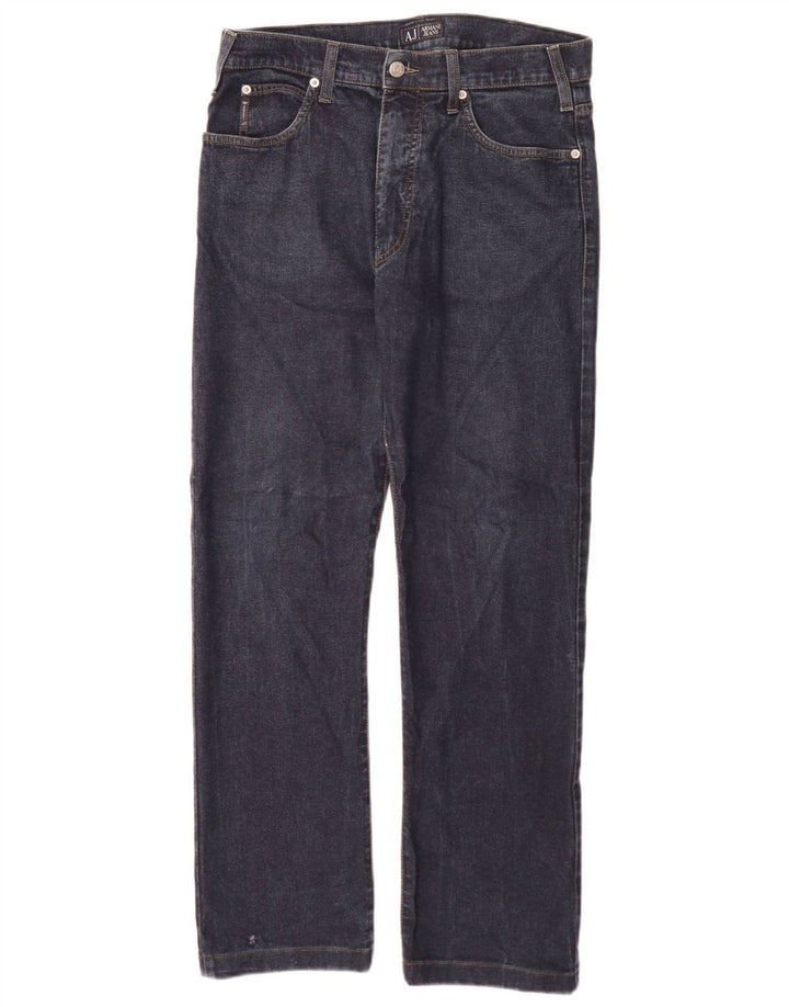 Armani Herren Straight Jeans W32 L30 Blaue Baumwolle