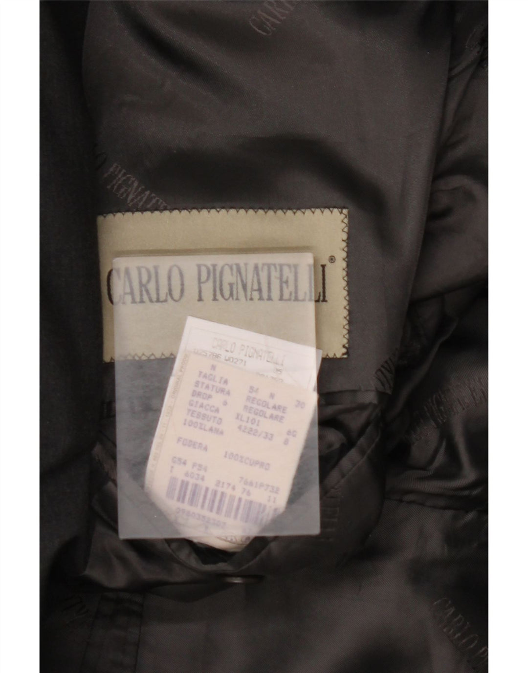CARLO PIGNATELLI Herren 3-Knopf-Blazerjacke UK 40 Große schwarze Wolle