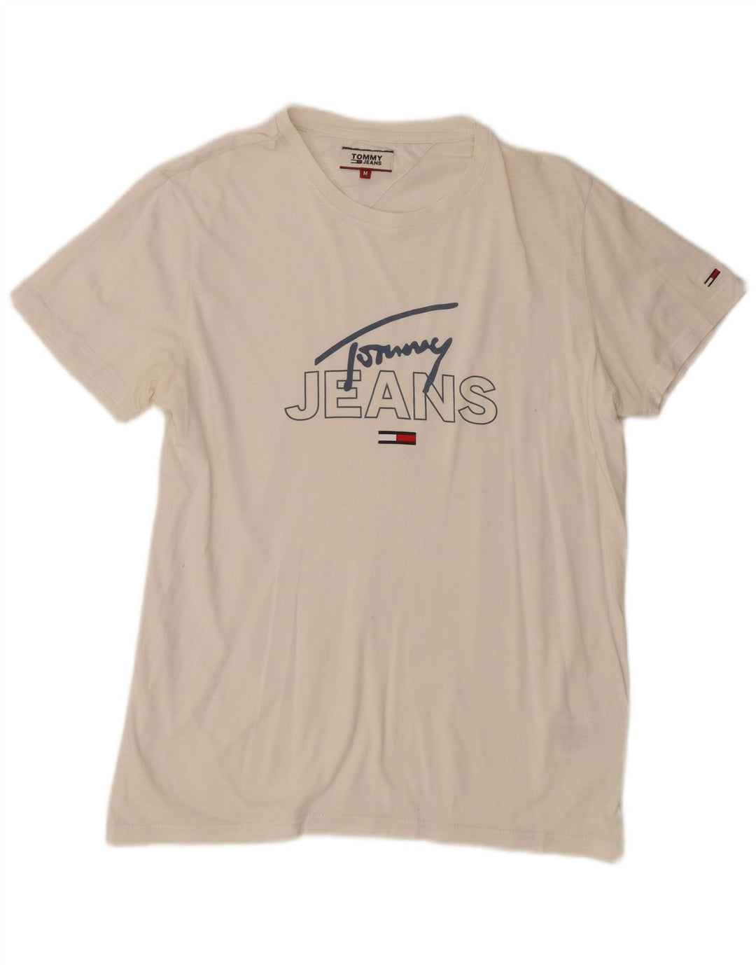 Tommy Hilfiger Herren-T-Shirt mit Grafik, mittelweiße Baumwolle