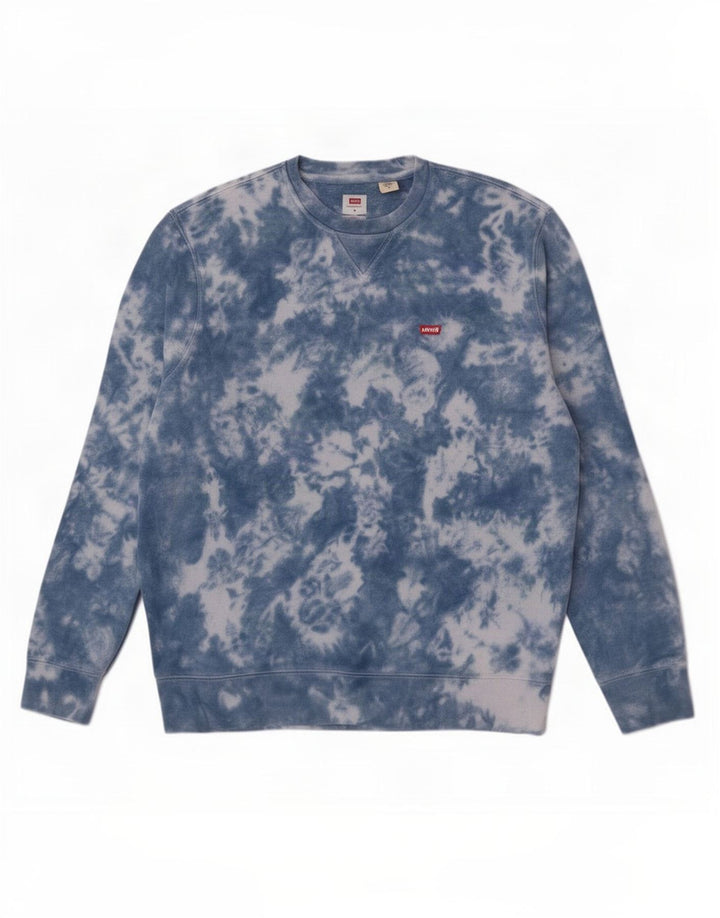 Levi's Herren-Sweatshirt mit Standard-Passform, mittelblaue Batik-Baumwolle