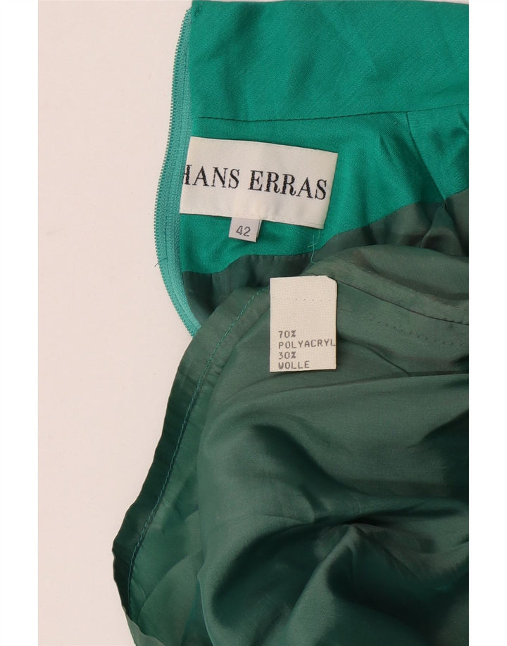 Vintage Damen Langarm-Etuikleid IT 42 Medium Türkis Polyacryl