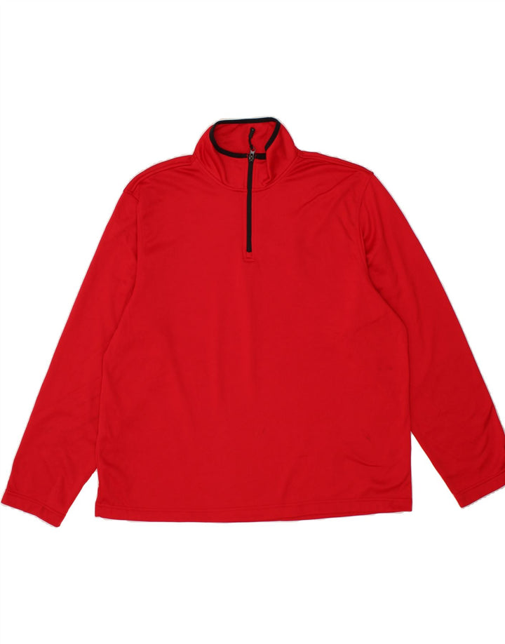 STARTER Mens Zip Neck Pullover Tracksuit Top UK 46/48 XL Red Polyester Vintage Starter and Second-Hand Starter from Messina Hembry 