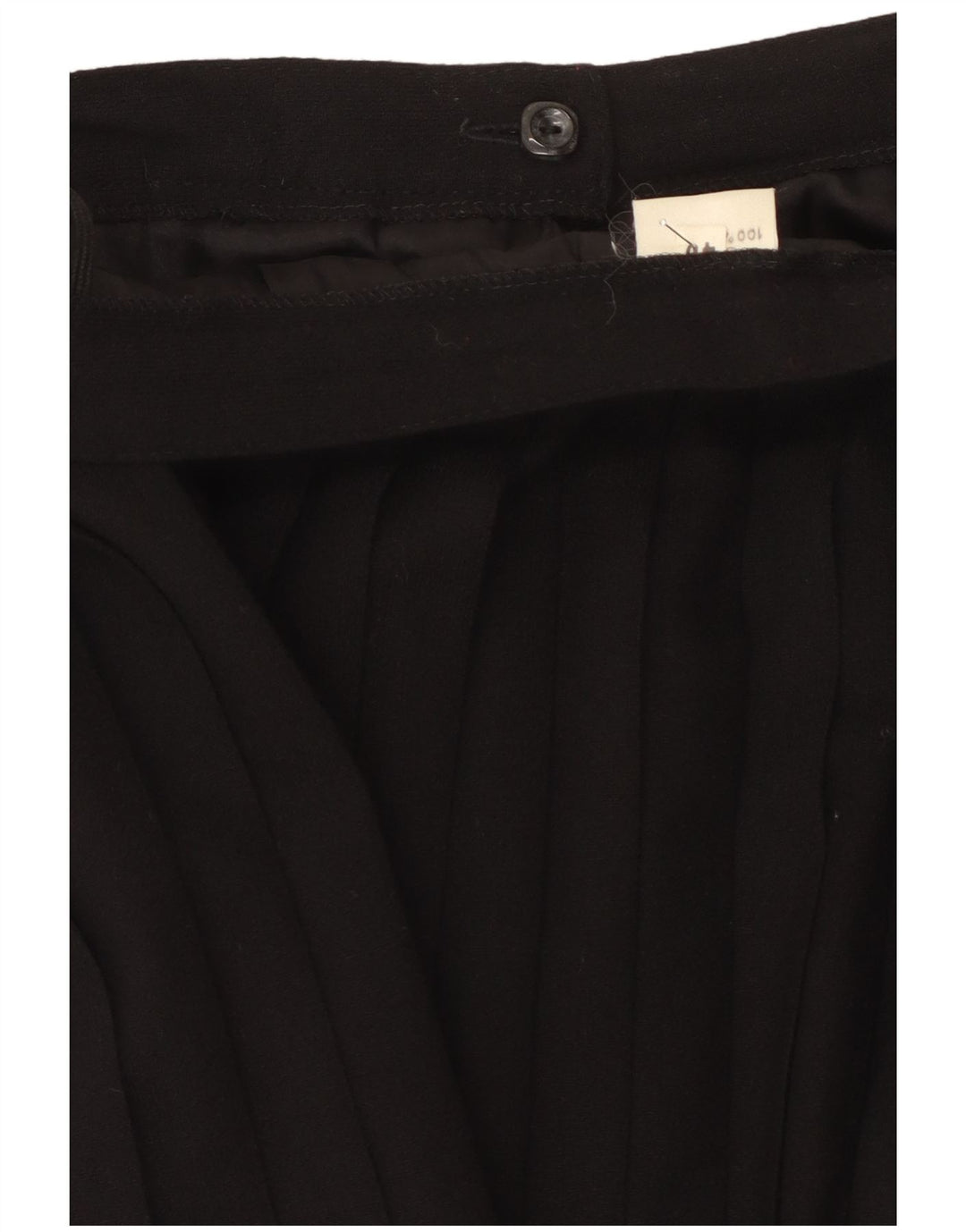 Vintage Damen Messerfaltenrock EU 40 Medium W32 Schwarze Wolle