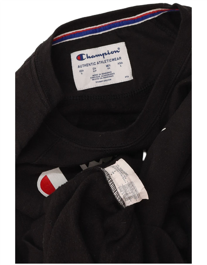 CHAMPION Herren-Sweatshirt mit Grafik, Größe S, Schwarz, Polyester
