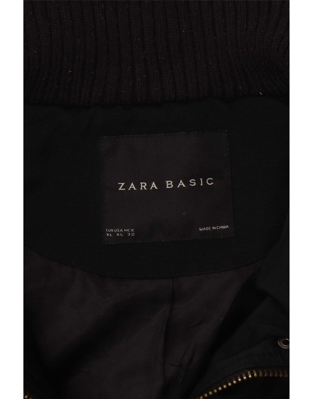Zara Damen Wattierte Jacke UK 18 XL Schwarz