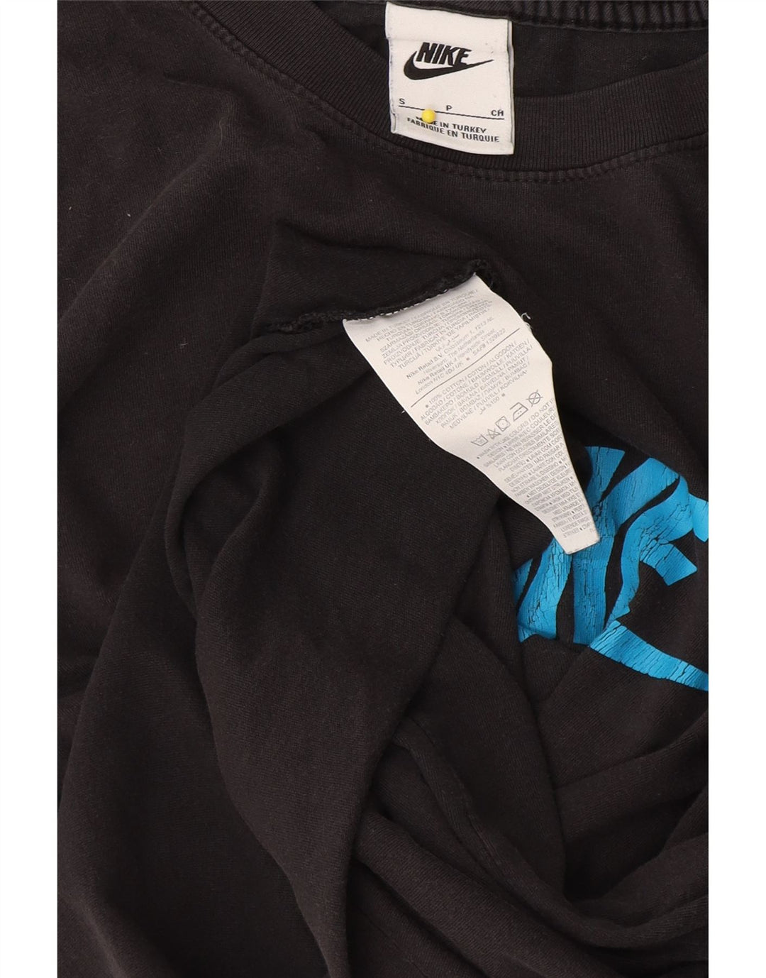 Nike Herren-T-Shirt mit Grafik, Größe S, schwarze Baumwolle