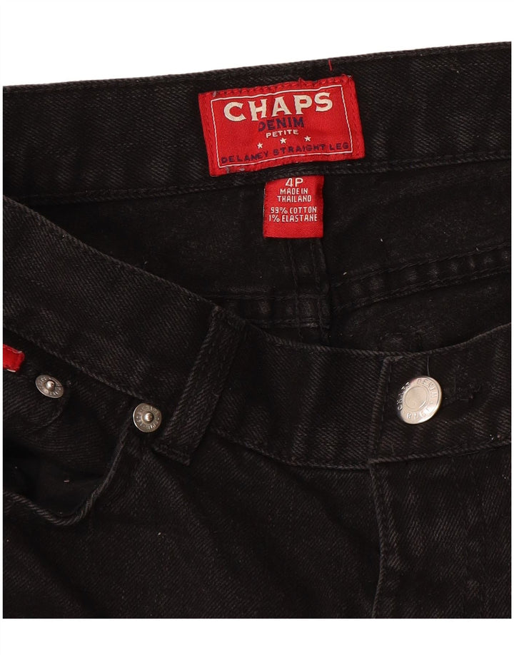 CHAPS Womens Petite Straight Jeans US 4 Small W28 L26 Black Cotton