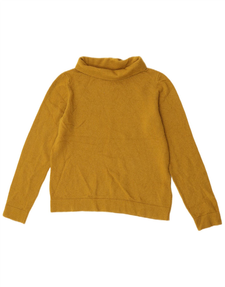 Hobbs Damen Crop Rollkragenpullover Pullover UK 14 Mittelgelbe Wolle